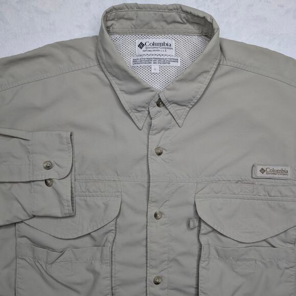 Columbia PFG Long Sleeve Button Down Shirt- Men's Large Performance Fishing Gear - Picture 1 of 13